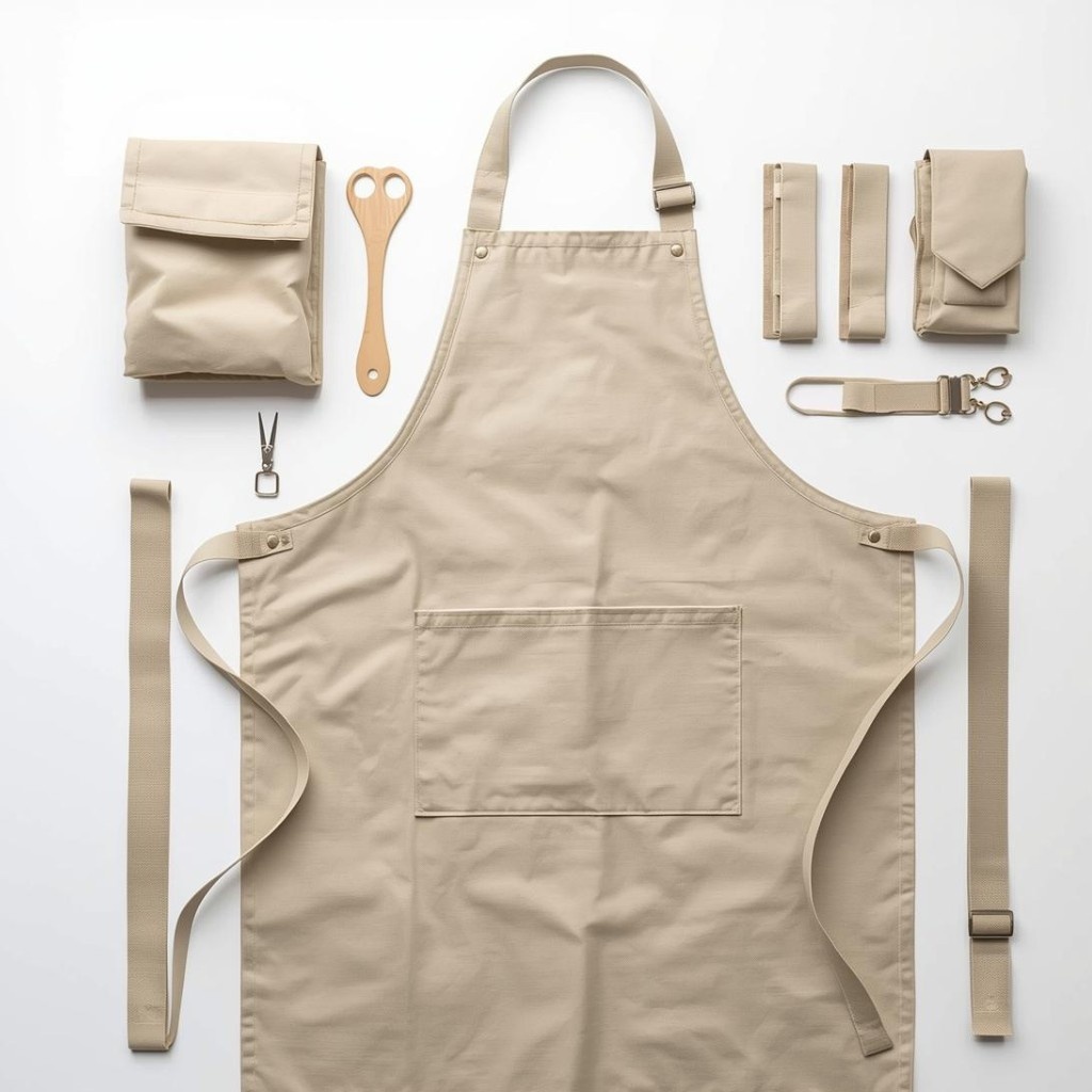Apron accessories (pockets, detachable straps)